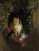 Henriette Ronner-Knip Cat with Kittens Sweden oil painting artist